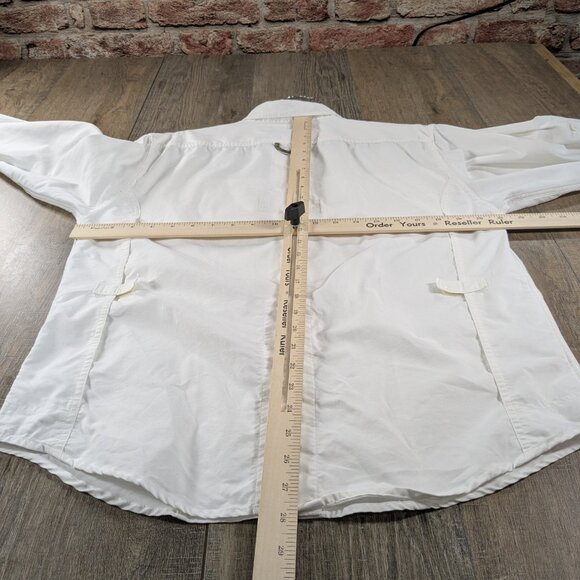 Ex Officio Top Adventure Travel Womens Medium White Button Front Long Sleeve - Picture 7 of 10